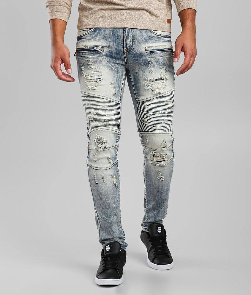 PREME Indigo Moto Skinny Stretch Jean - Men's Jeans in Male Indigo | Buckle