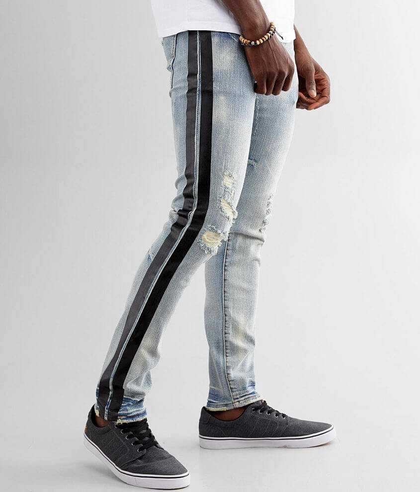 Side stripe cheap mens jeans