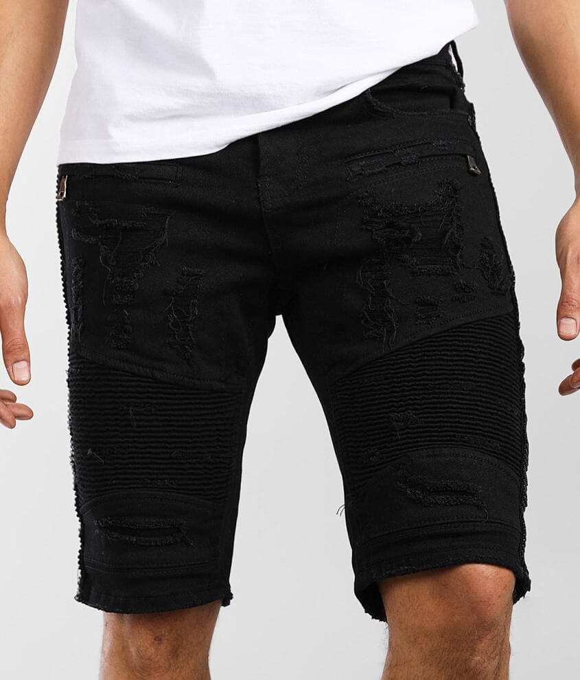 PREME Black Moto Stretch Short front view