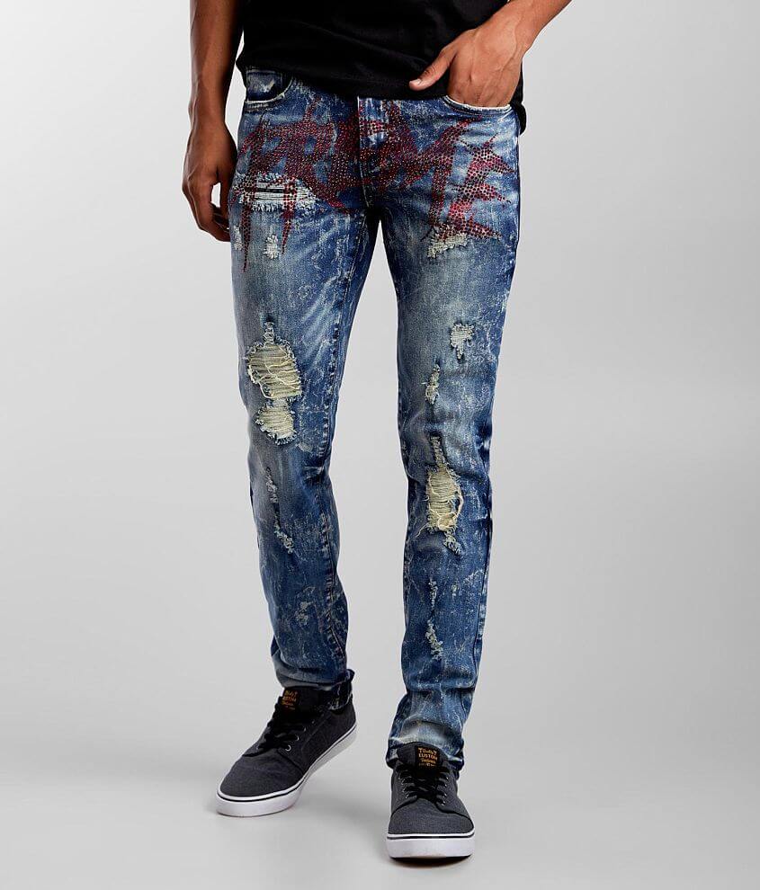 PREME Indigo Moto Skinny Stretch Jean - Men's Jeans in Male Indigo