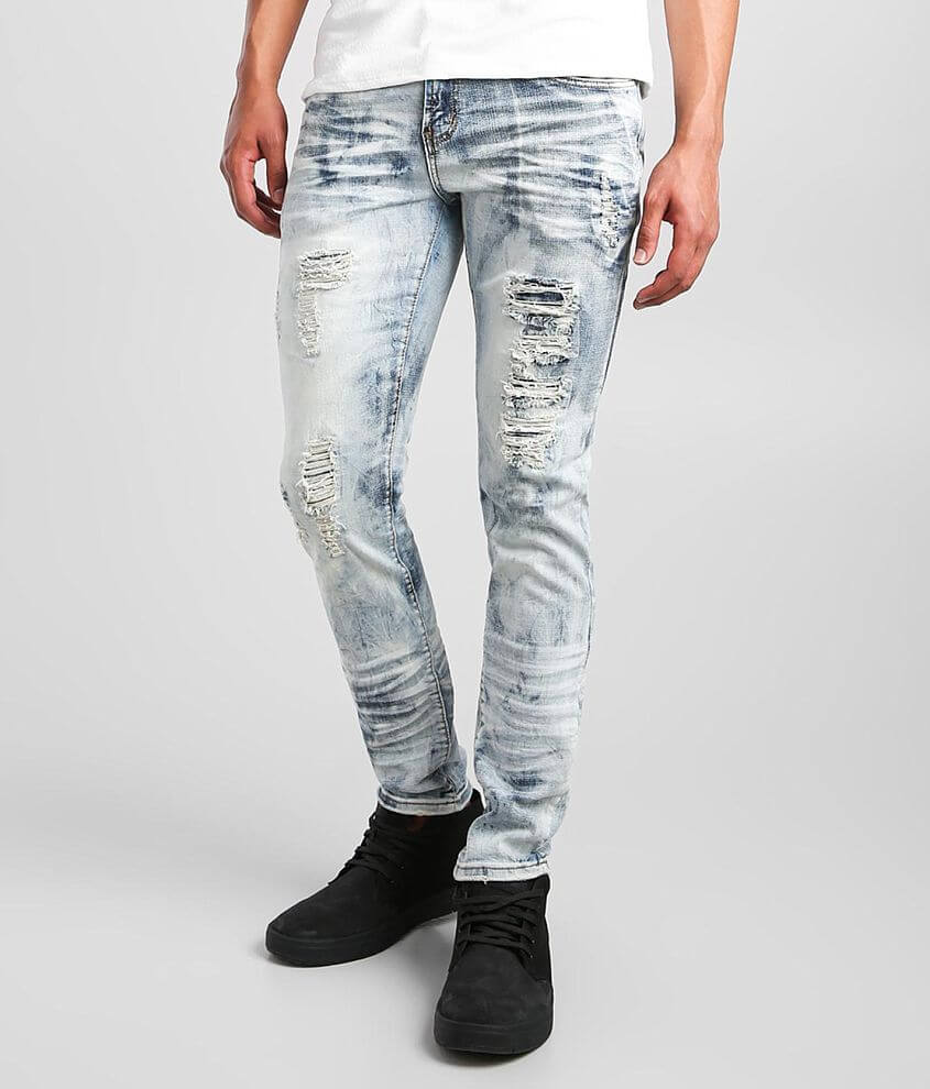 PREME Ice Blue Skinny Stretch Jean front view