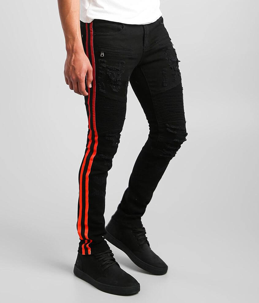 Red stripe jeans on sale mens