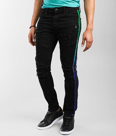 PREME Black Moto Skinny Stretch Jean front view