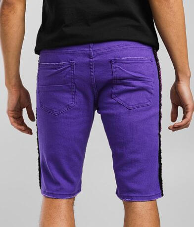 PREME Purple Rhinestone Stretch Short back view