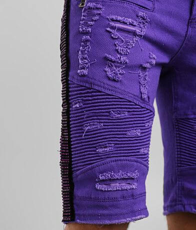 PREME Purple Rhinestone Stretch Short misc detail 2 view