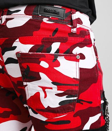 PREME Red Camo Cargo Skinny Stretch Jean BACK_POCKET