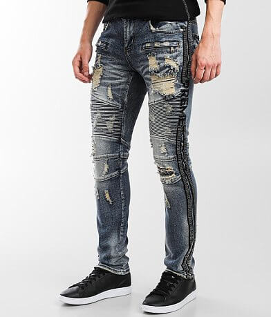 LONG FLAP MENS SKINNY BIKER JEANS IN CHICAGO