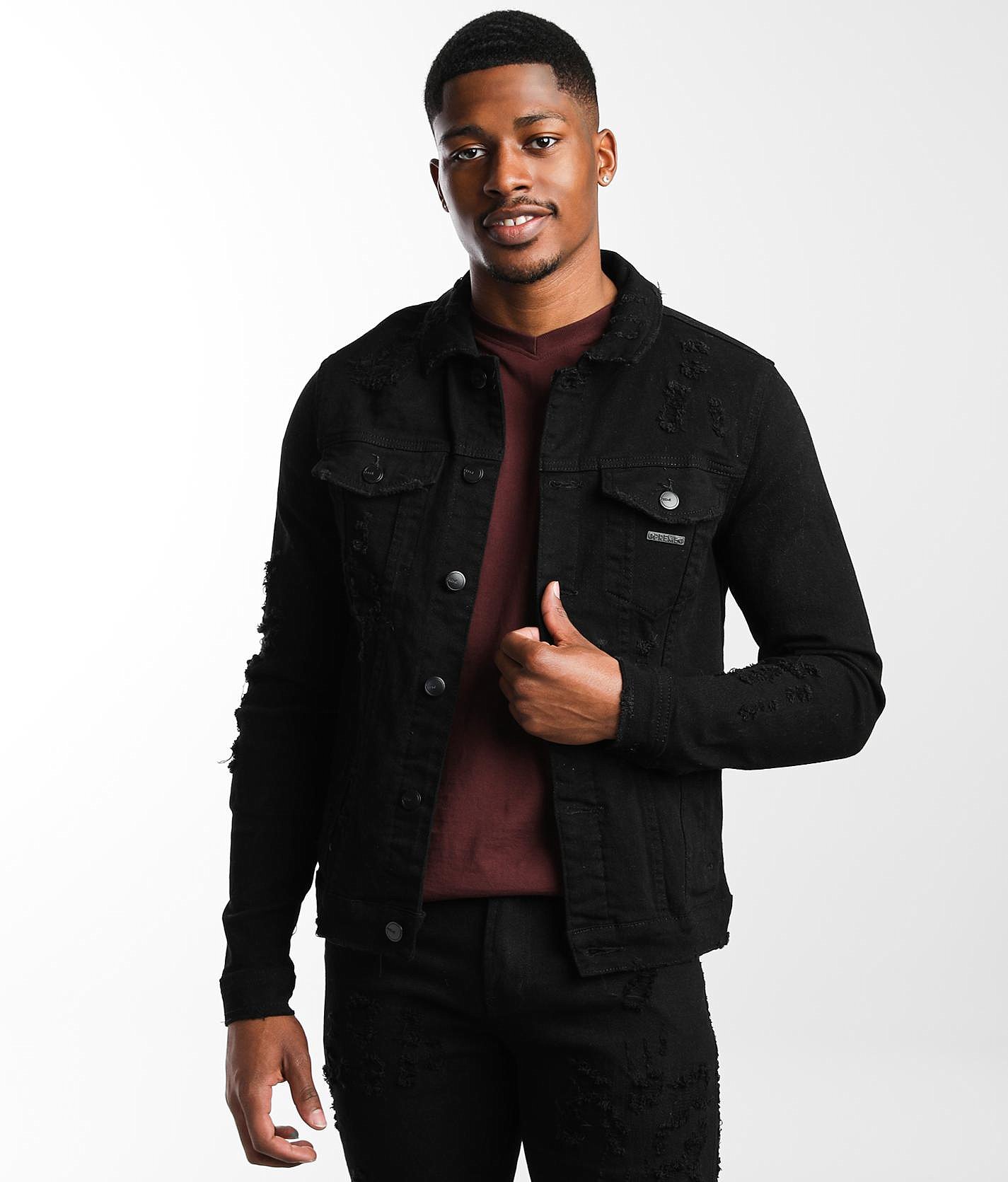 PREME Black Denim Stretch Jacket - Men's Coats/Jackets in Black | Buckle