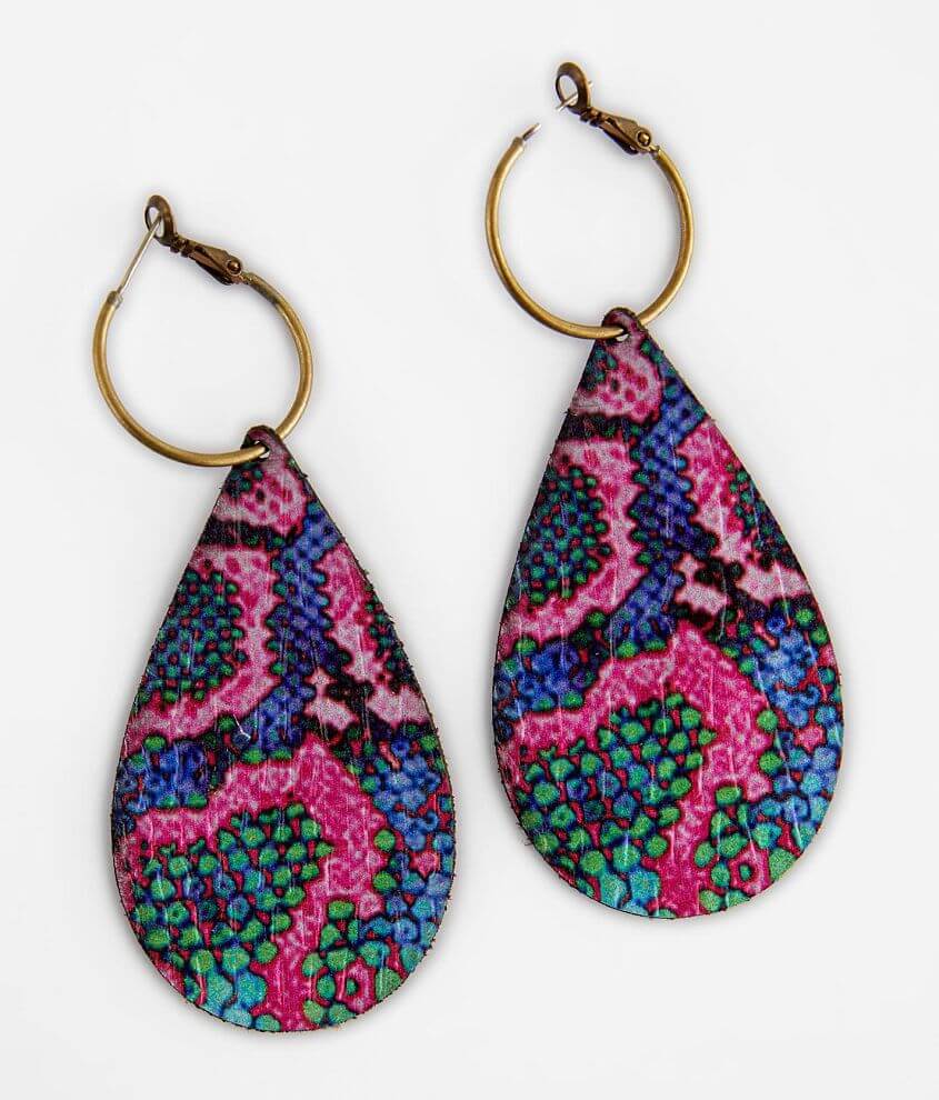Keep It Gypsy Faux Snakeskin Leather Earring front view