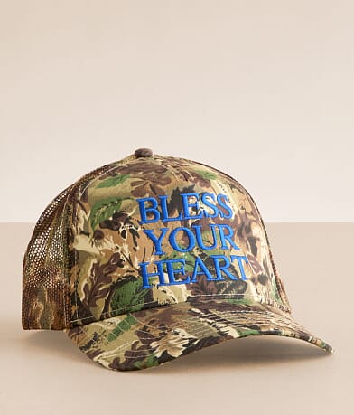 KenzKustomz Bless Your Heart Camo Baseball Hat front view