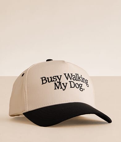 KenzKustomz Busy Walking My Dog Baseball Hat front view