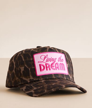 KenzKustomz Living The Dream Leopard Baseball Hat front view