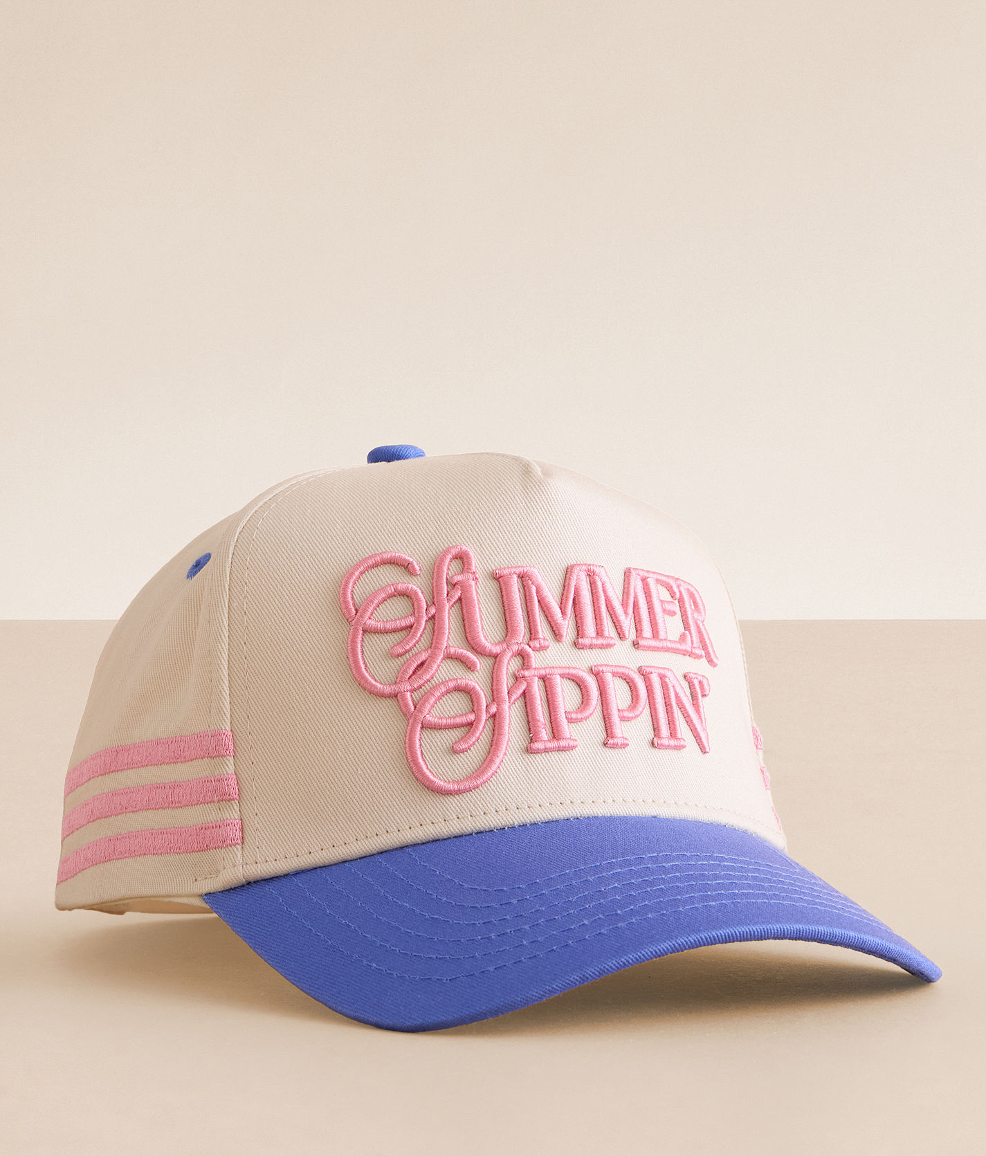 KenzKustomz Summer Sippin' Baseball Hat - Women's Hats in Cream