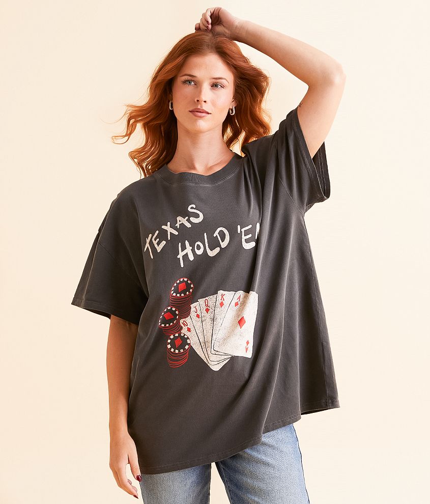 Girl Dangerous Texas Hold 'Em Oversized T-Shirt front view