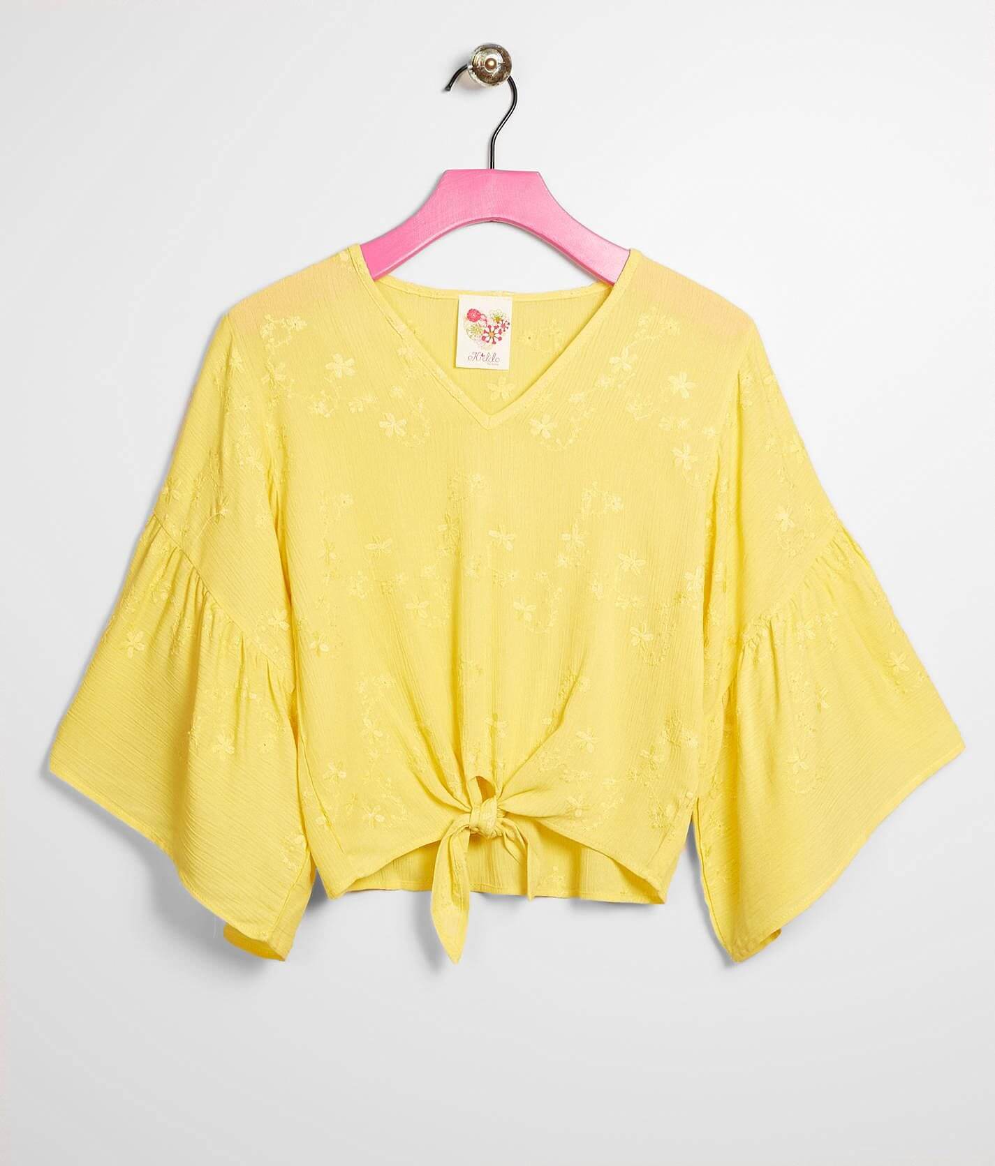 Buy Girls Yellow Embellished Casual Top Online - 456147