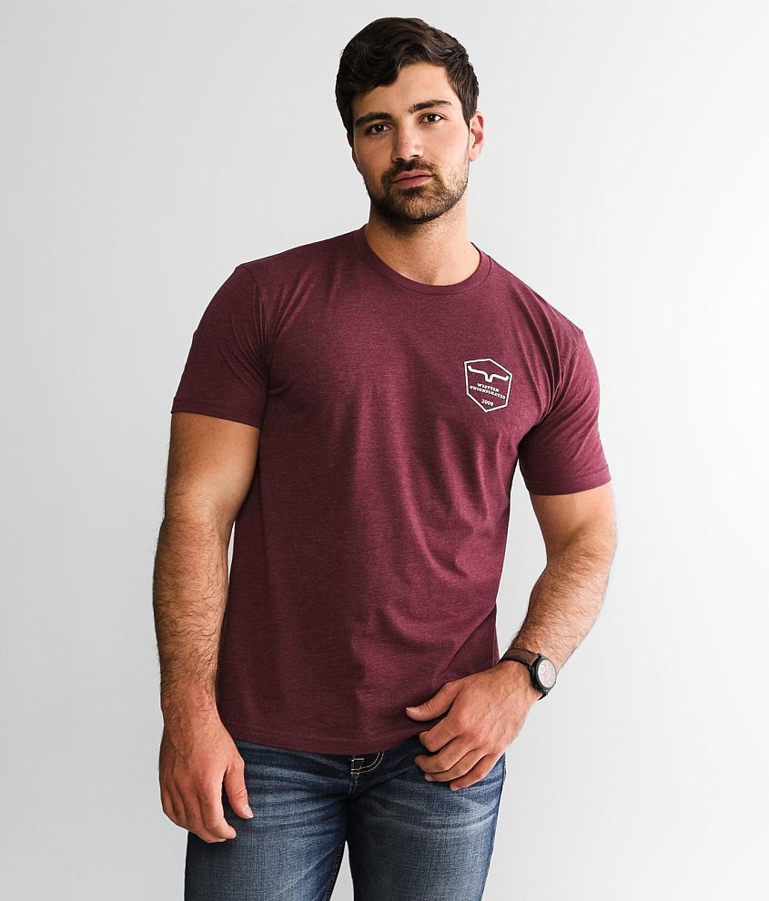 Kimes Ranch Shielded Trucker TShirt Men's TShirts in Heather Maroon