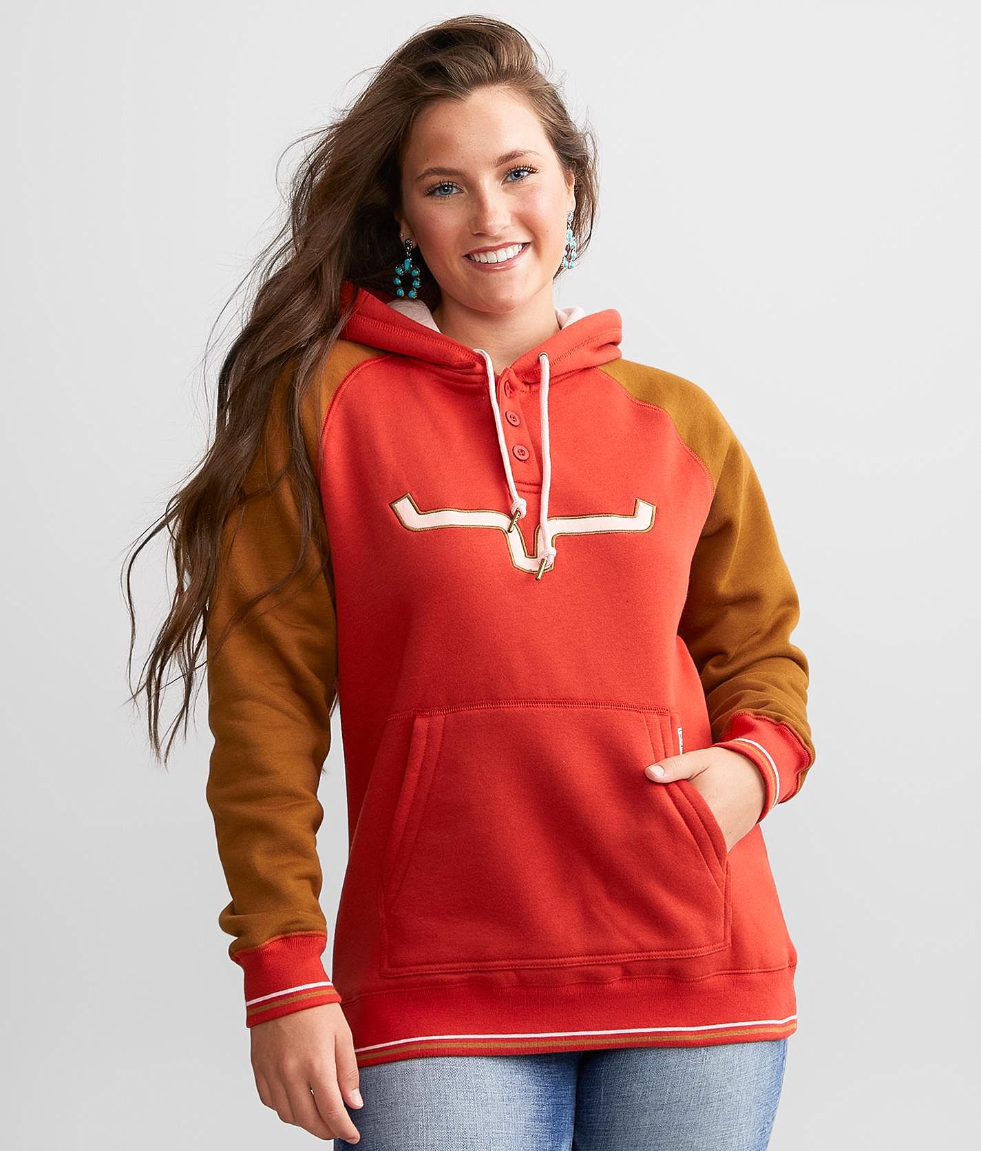Kimes Ranch Amigo Hooded Henley Sweatshirt - Women's Sweatshirts in Burnt  Red | Buckle