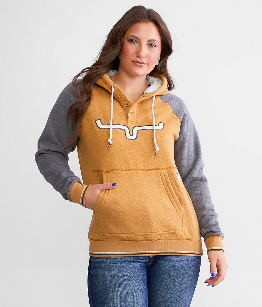 Henley discount hooded sweatshirt