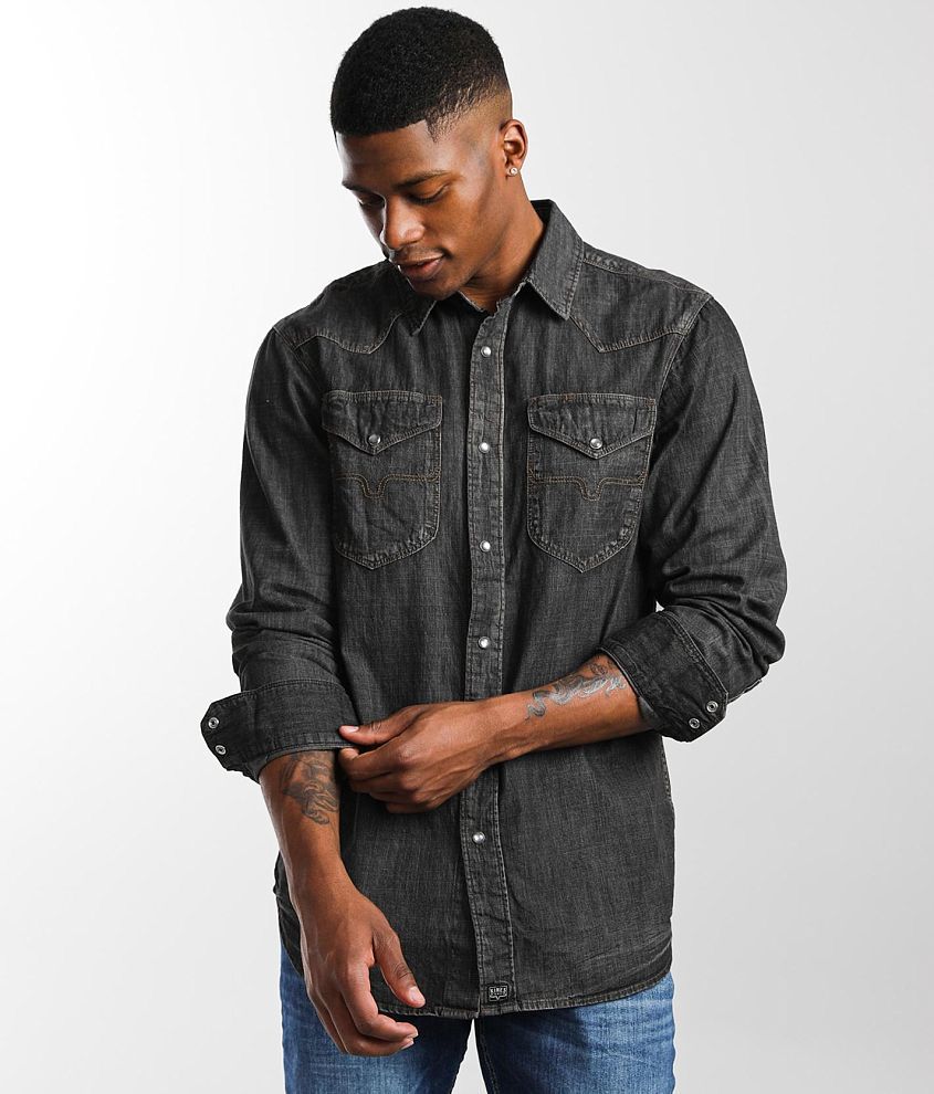 Kimes Ranch Grimes Denim Shirt - Men's Shirts in Black | Buckle