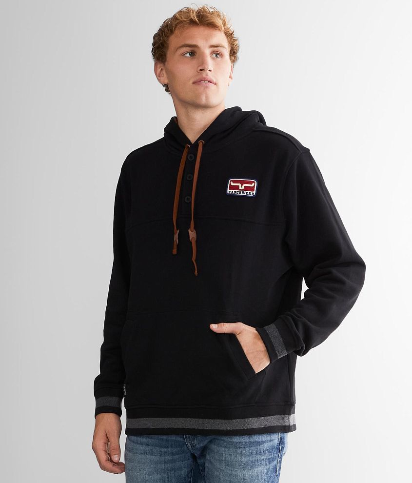 Kimes Ranch Ready Henley Hoodie Men s Sweatshirts in Black Buckle