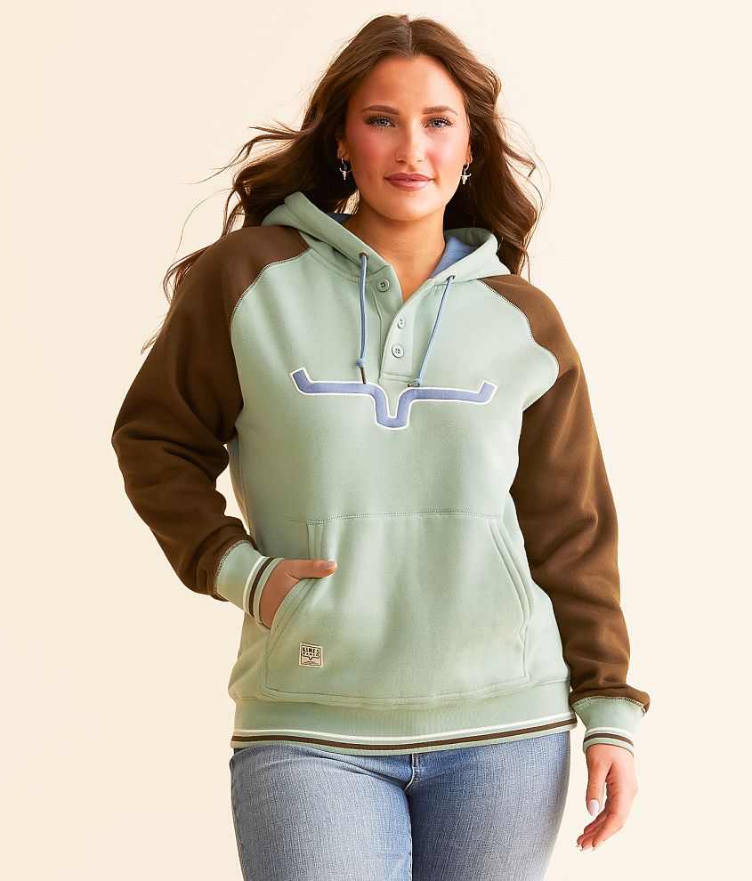 Kimes Ranch Amigo Hooded Henley Sweatshirt front view