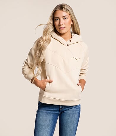 Kimes Ranch Ella Hooded Henley Sweatshirt front view