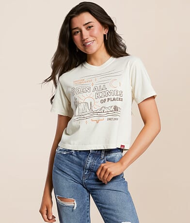Kimes Ranch Places Cropped T-Shirt front view