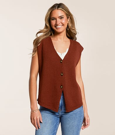 Willow & Root Oversized Sweater Vest front view
