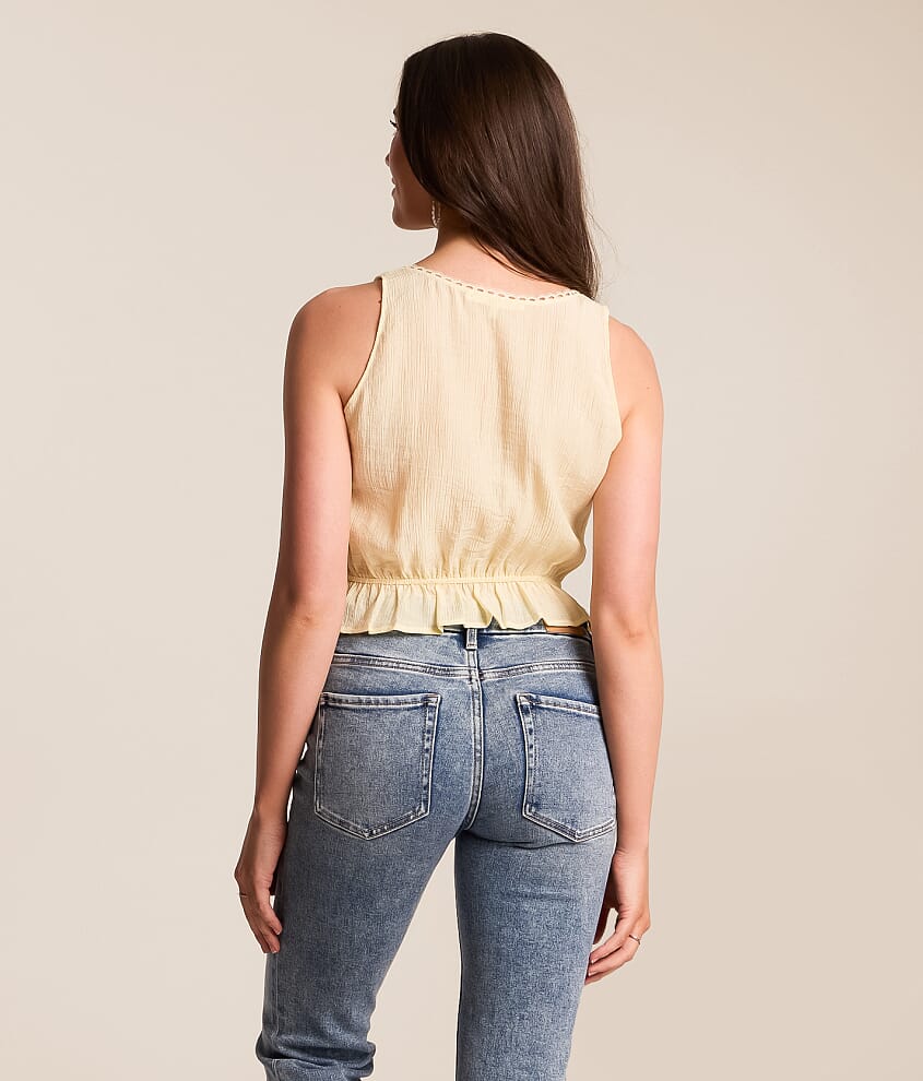 Floral Crinkle Lace Tank Top - thumbnail 2