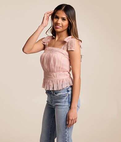 Willow & Root Floral Hanky Tank Top - Women's Tank Tops in Pink
