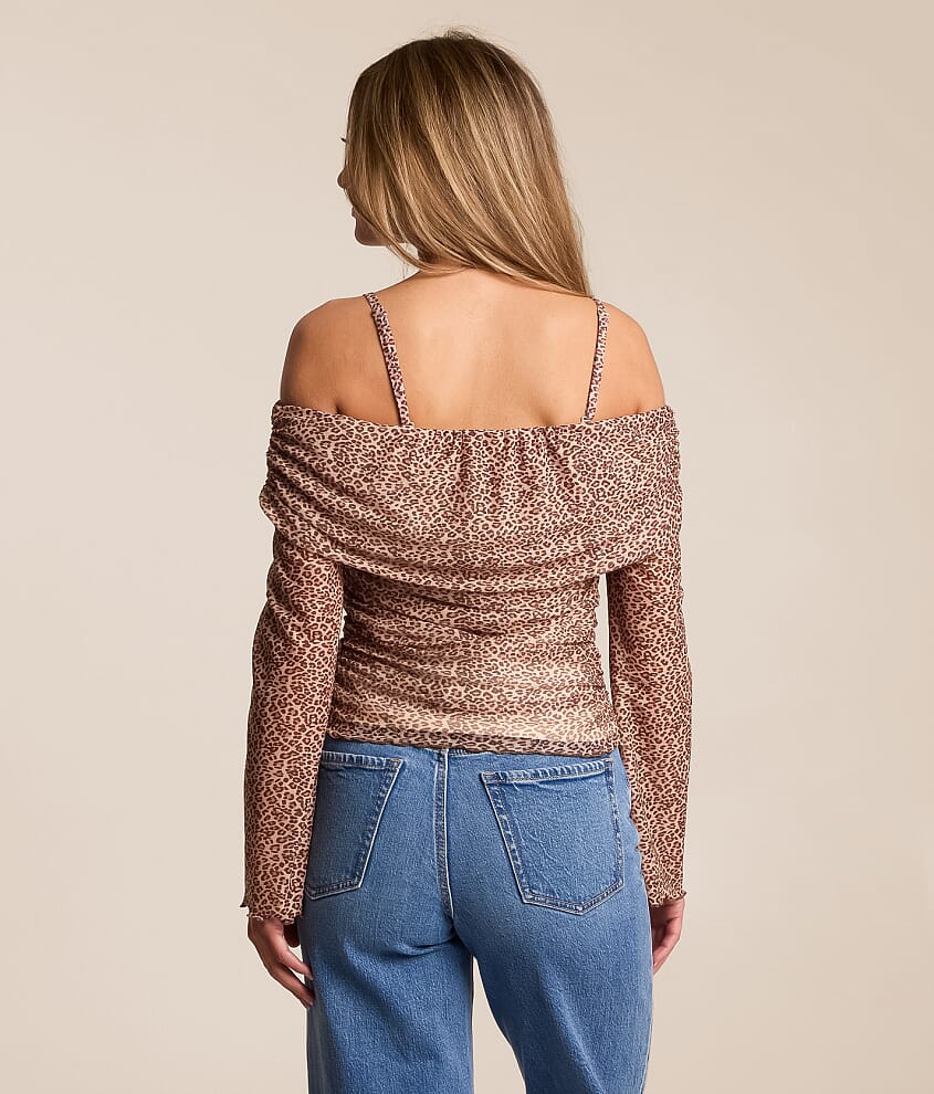 Cheetah Off The Shoulder Top - thumbnail 3