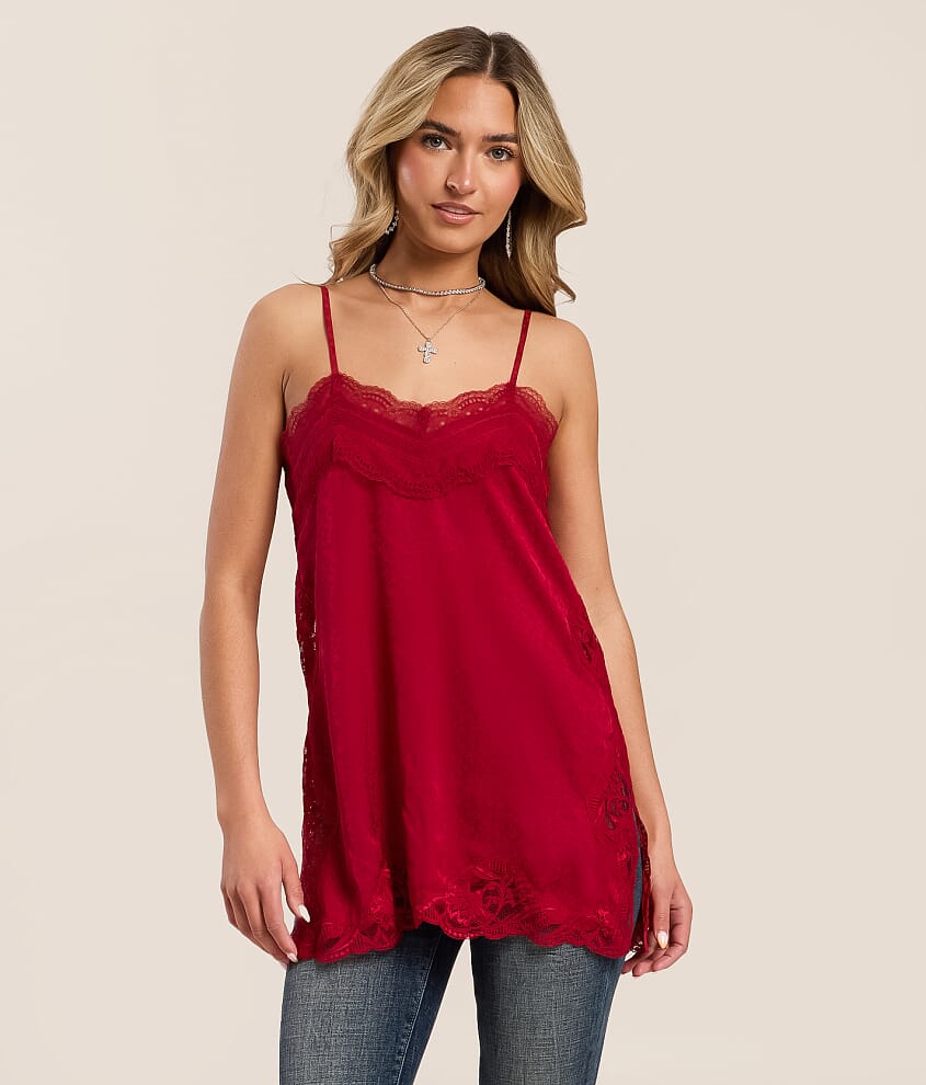 Satin Lace Tank Top