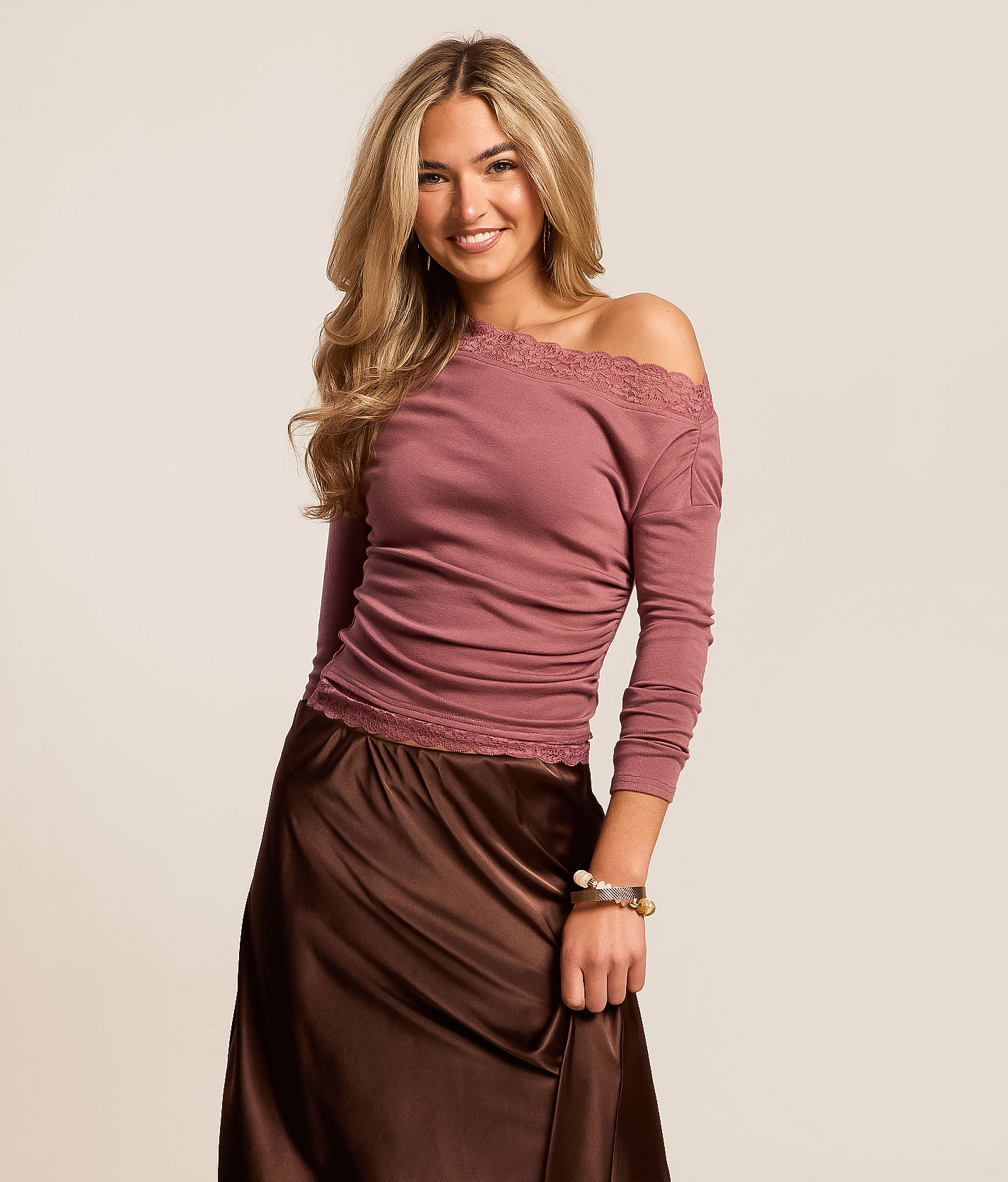 Willow & Root Lace Trim Top - Women's Shirts & Blouses in Rose