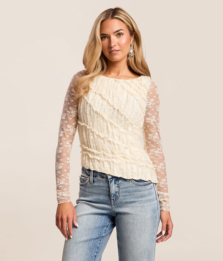 Ruffle Lace Tiered Top