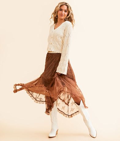 All in Favor Pointelle Cropped Cardigan Sweater MISC_DETAIL_2