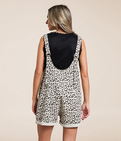 Willow &amp; Root Leopard Print Overall Short back view