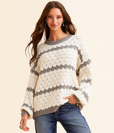 Daytrip Bubble Striped Sweater front view