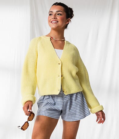 33 Coastal Sunny Cropped Cardigan Sweater front view