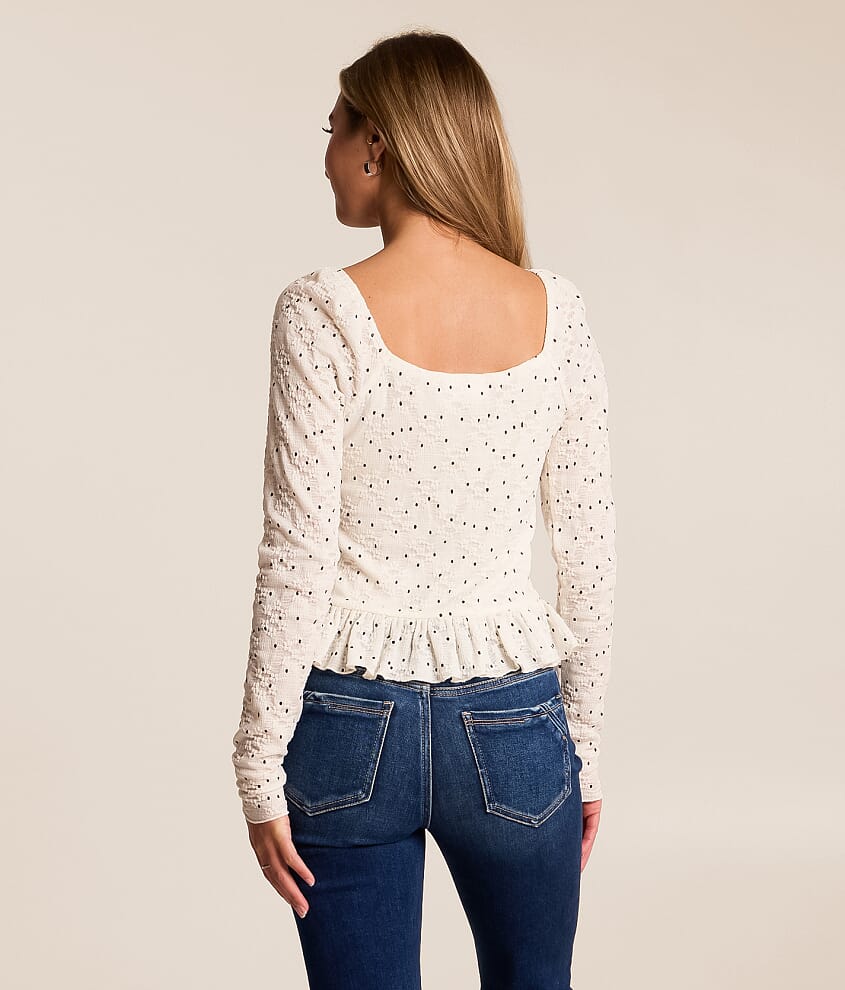 Ruffle Lace Polka Dot Top - thumbnail 2