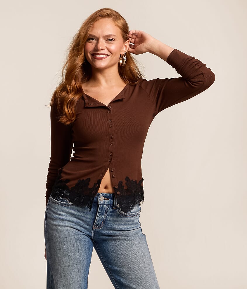 Eyelash Lace Trim Top