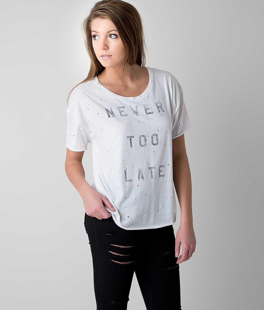 Knot Sisters Never Too Late T-Shirt front view