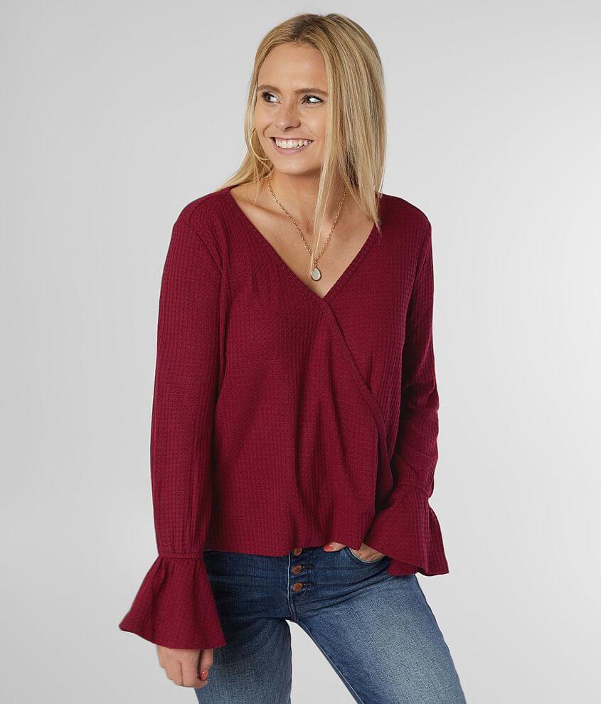 Sandy &#38; Sid High Low Hem Thermal Top front view