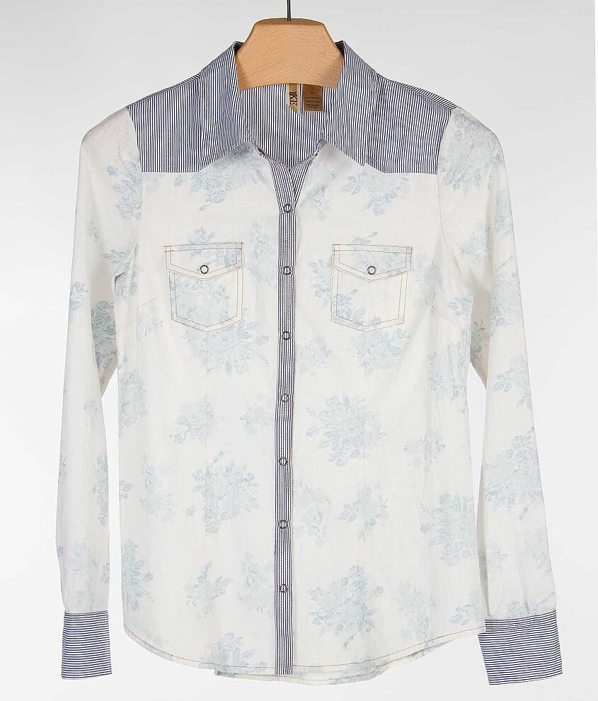 BKE Floral Fitted Shirt front view