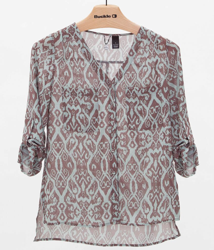 BKE Boutique Chiffon Blouse front view