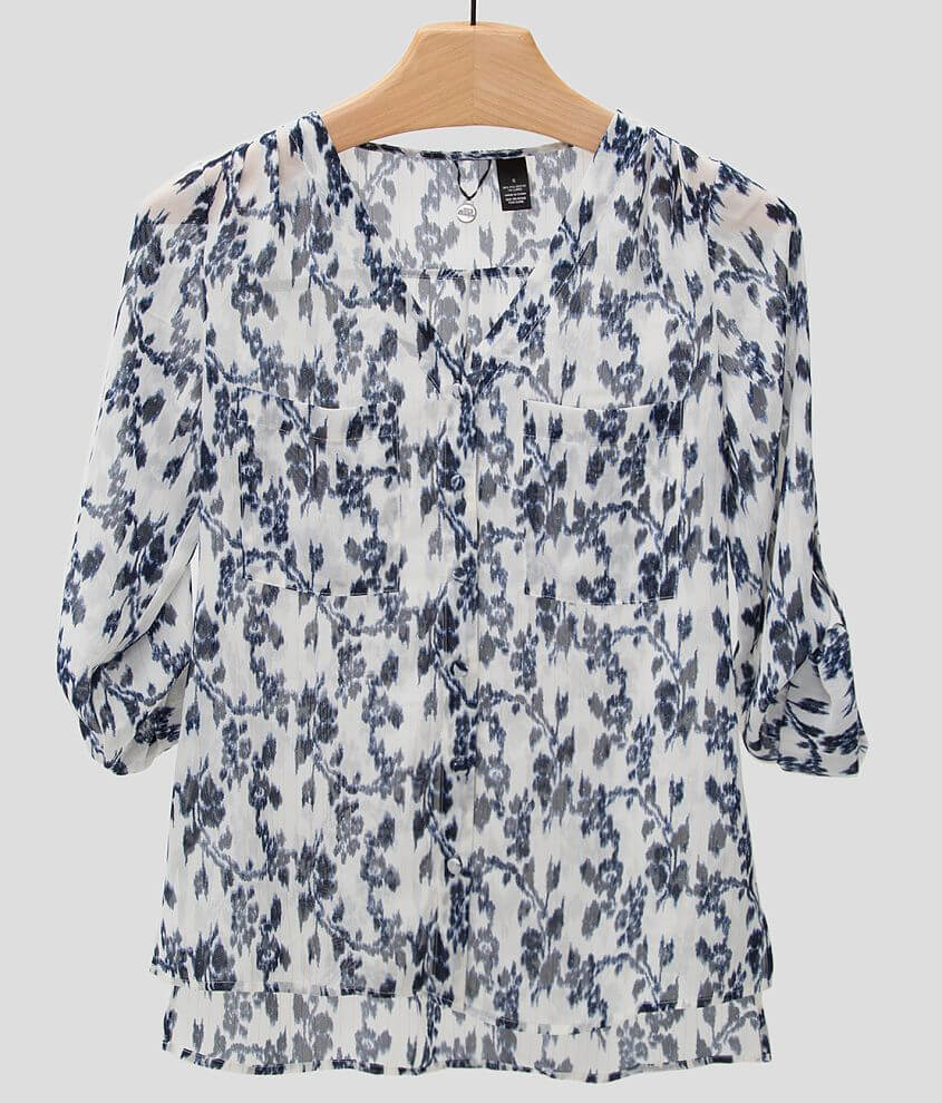 BKE Boutique Printed Blouse front view