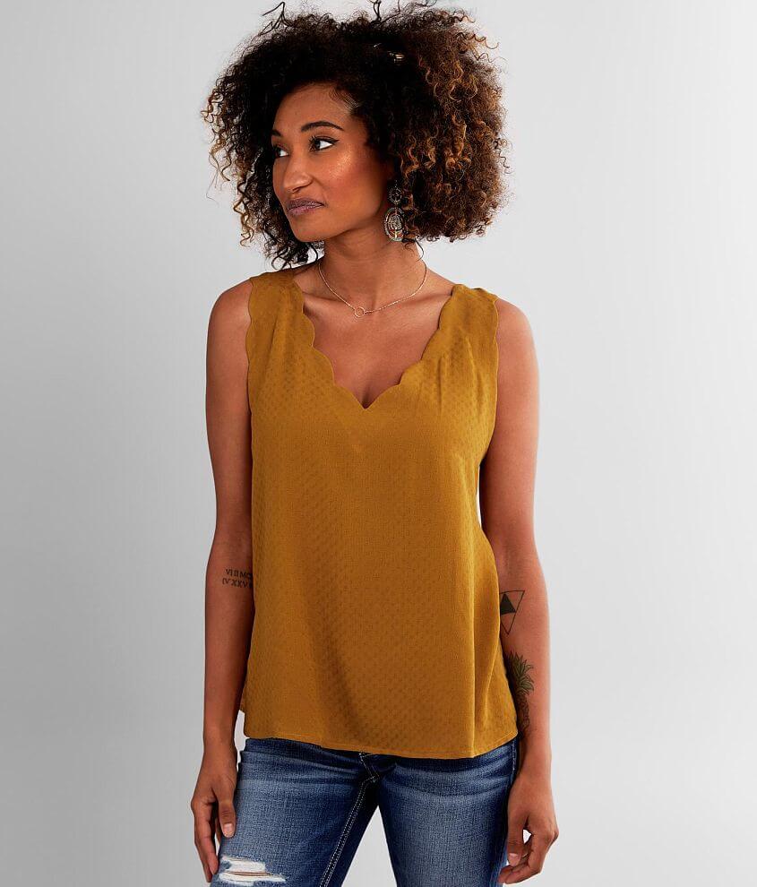 Willow &#38; Root Scalloped Tank Top front view
