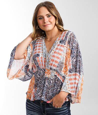 Daytrip Patchwork Mesh Top