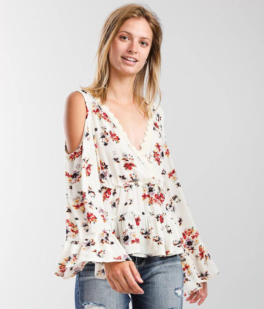 Cream cold best sale shoulder top