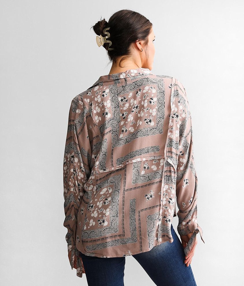 Raw Edge Patchwork Blouse