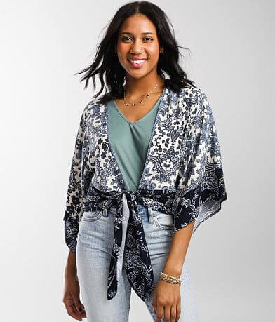 Daytrip Front Tie Kimono full right side view